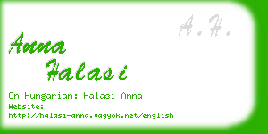 anna halasi business card